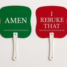 Load image into Gallery viewer, Friend Bundle (2 Fans) – AMEN / I REBUKE THAT Handheld Double-Sided Fans