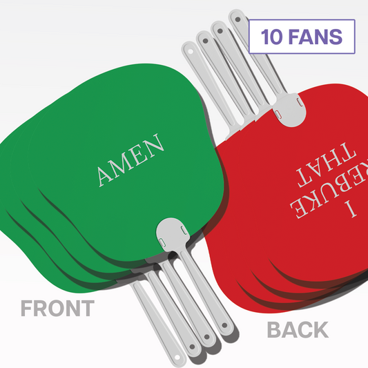 AMEN / I REBUKE THAT Hand Fans (10 Pack)