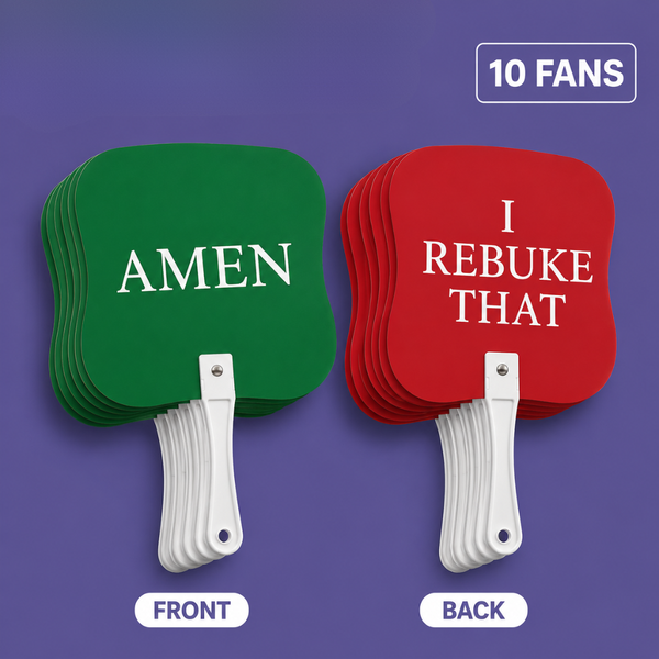 Church Group AMEN and I REBUKE THAT Fans (10 Pack)