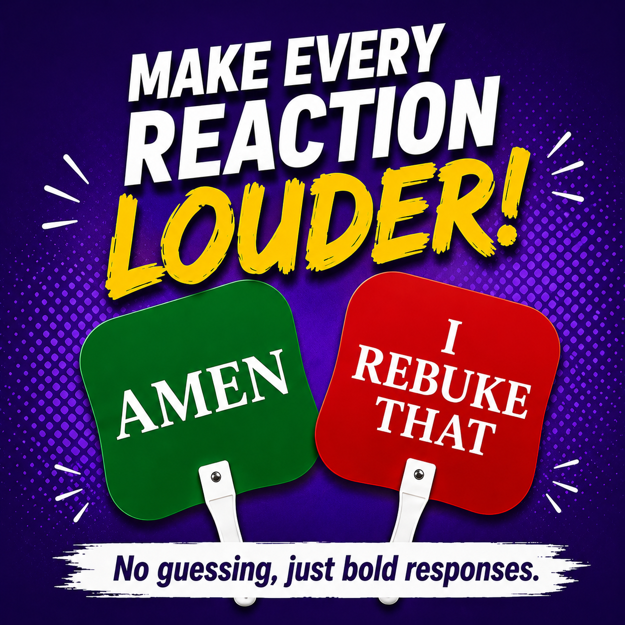 Reaction AMEN and I REBUKE THAT Fans (2pack)