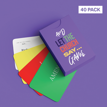 Load image into Gallery viewer, Conference Bundle – 40 Card Games &amp; 40 AMEN/I REBUKE THAT Fans
