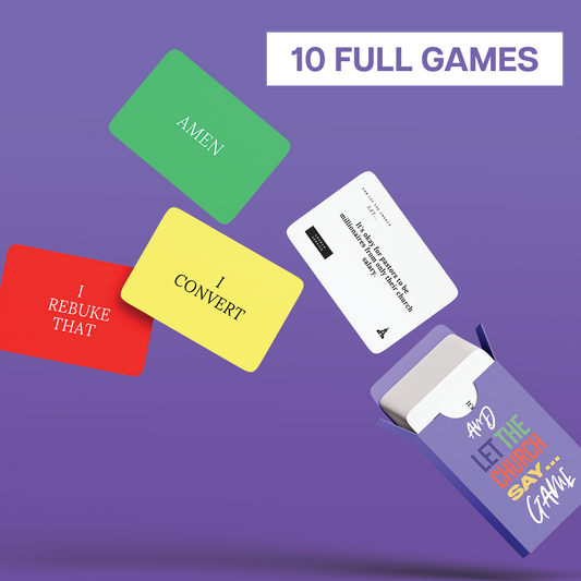 Group Gift Bundle – 10 Card Games & 10 AMEN/I REBUKE THAT Fans