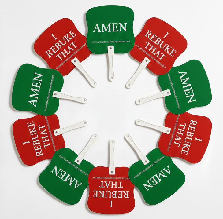 Church Group AMEN and I REBUKE THAT Fans (10 Pack)